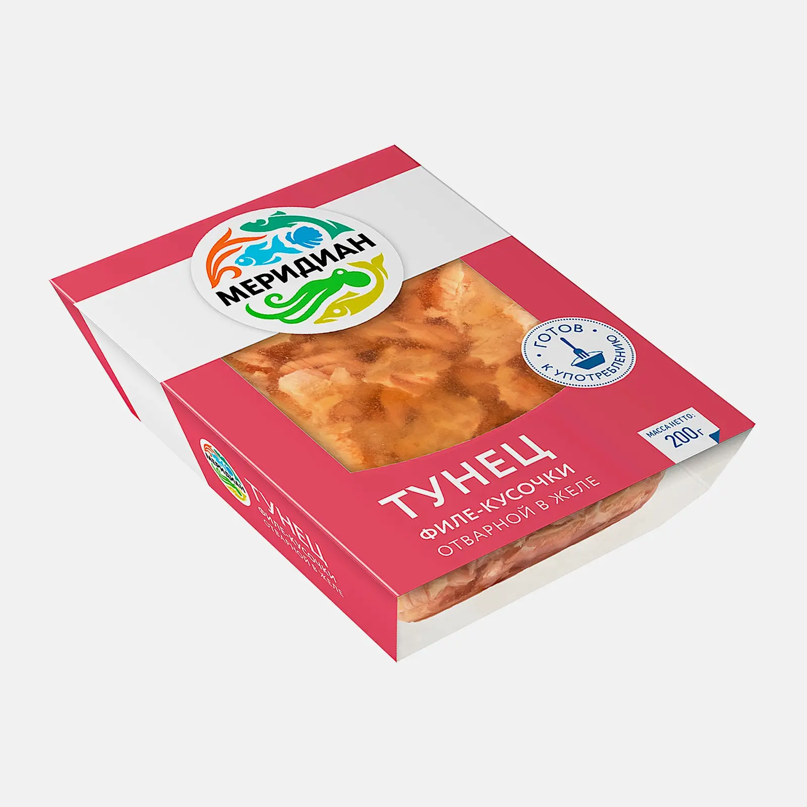 Изображение товара Тунец Меридиан филе-кусок без кожи отварной в желе 200г