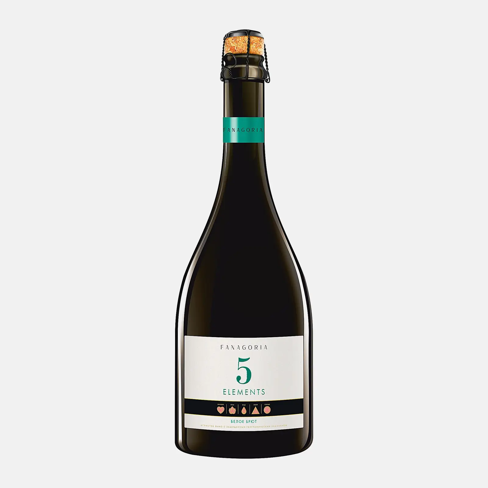 Изображение товара Белое игристое вино 5 Elements Брют 750 мл Россия