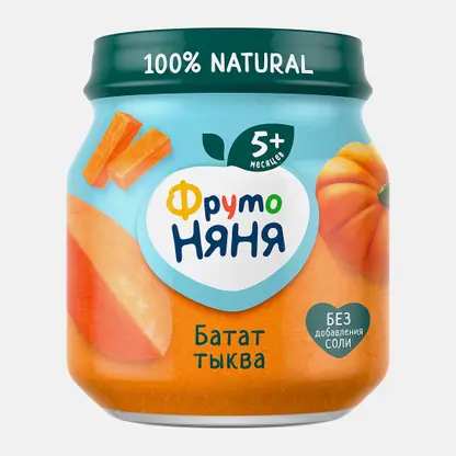 Пюре из батата и тыквы с 5 месяцев Фрутоняня 110г