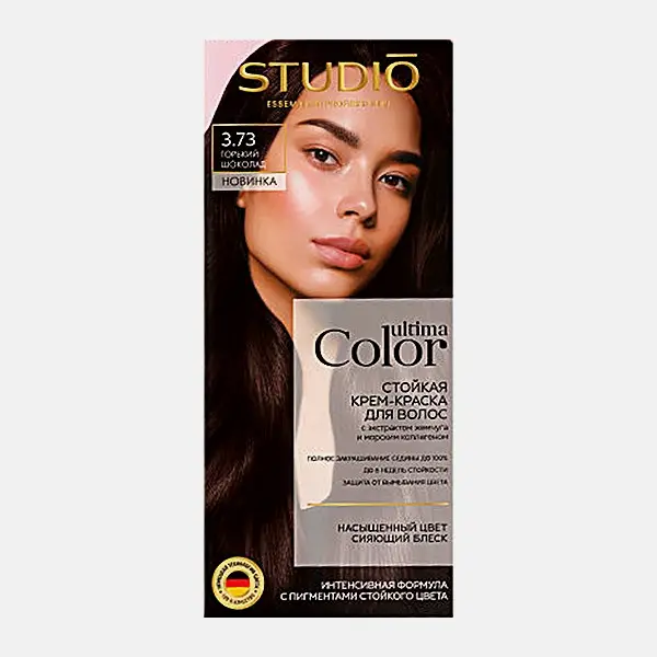 Стойкая краска для волос тон 3.73 Горький шоколад Studio Professional Ultima Color 100мл