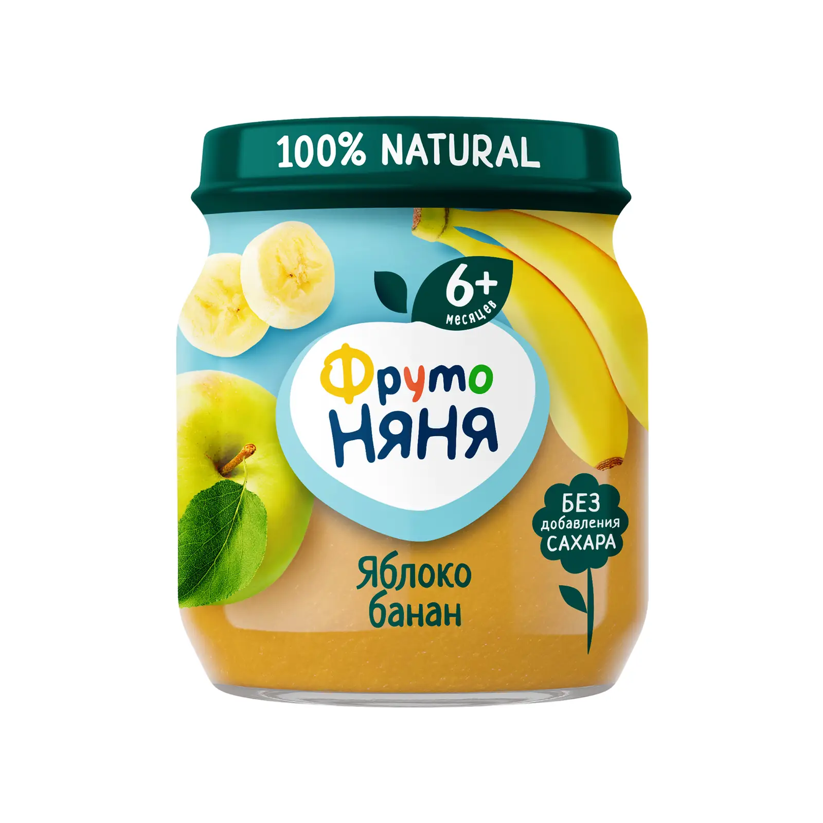 Изображение товара Пюре из яблока и банана Фрутоняня 100г для детей с 6 месяцев