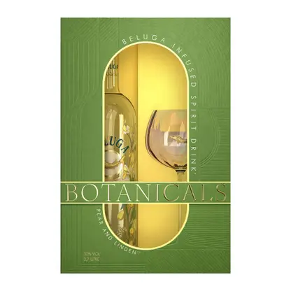 Изображение товара Горькая настойка Белуга Нобл Botan с ароматом Груша-липа 30% 700млл+бокал