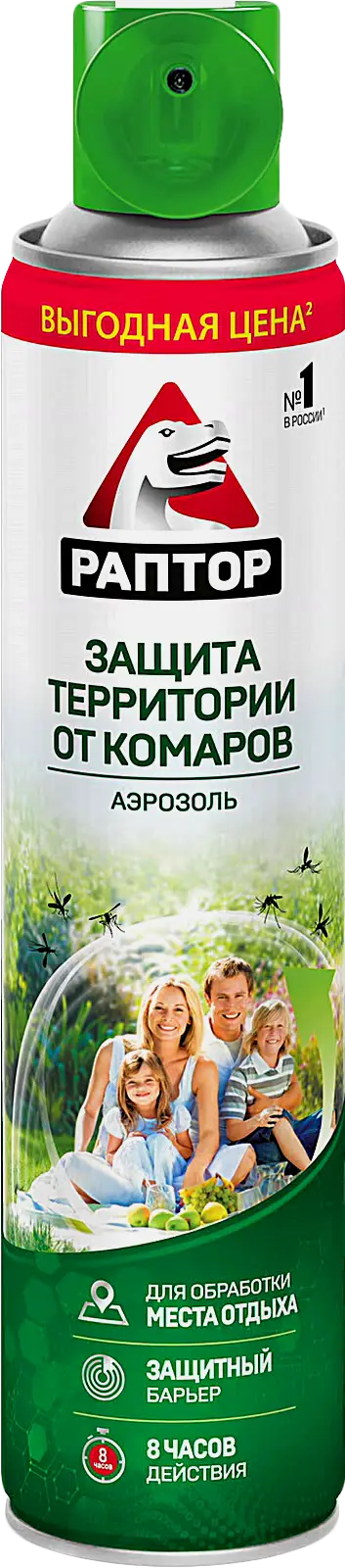 Аэрозоль для защиты территории от комаров Раптор 400мл