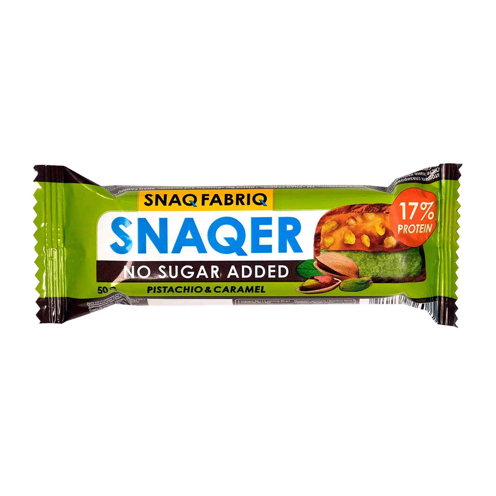 Изображение товара Батончик Snaq Fabriq Фисташка и карамель без сахара глазированный 50г