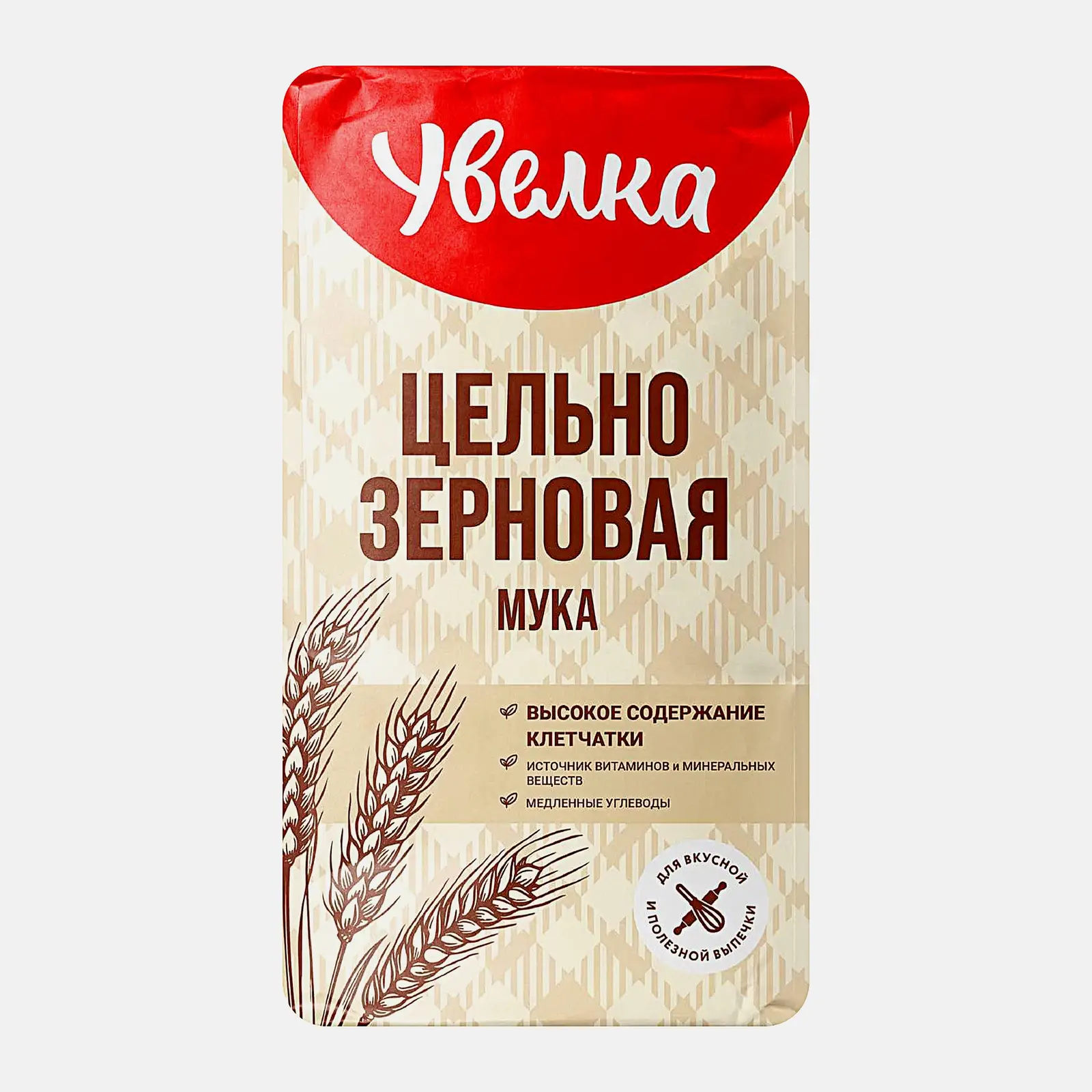 Изображение товара Мука Увелка пшеничная цельнозерновая 1.9 кг для здоровой выпечки