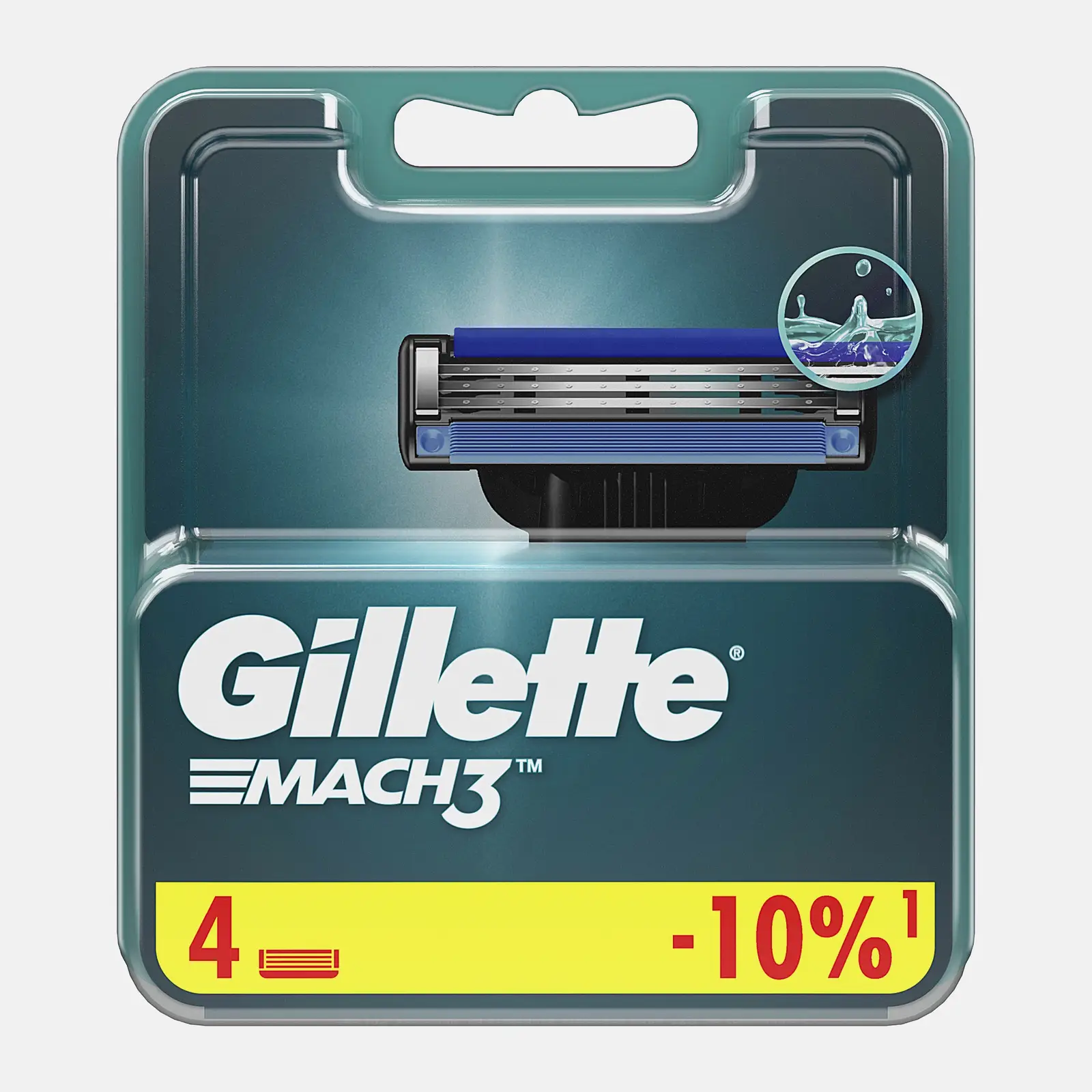 Изображение товара Кассеты для бритвы Gillette Mach3 4 шт. с 3 лезвиями и увлажняющей полоской