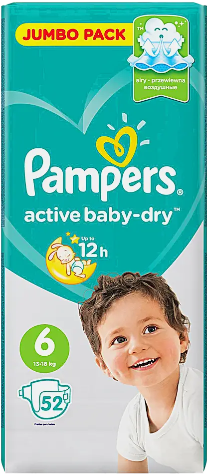 Подгузники Pampers Active Baby-dry р.6 13-18кг 52шт - фото 2