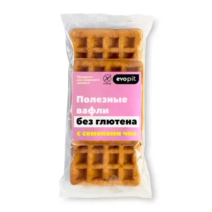 Изображение товара Бельгийские вафли без глютена с семенами чиа Evopit 220г