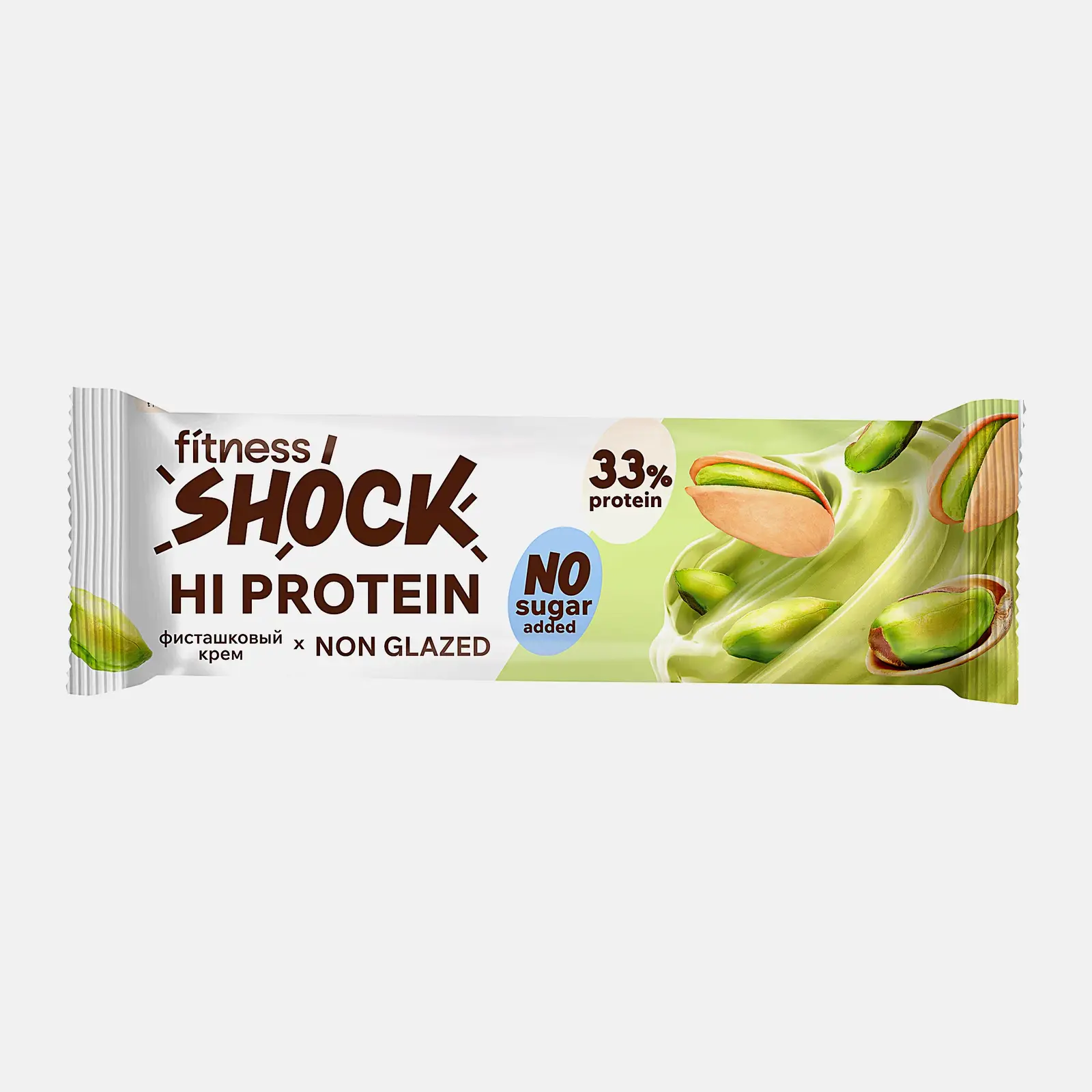 Изображение товара Протеиновый батончик Fitnesshock со вкусом фисташкового крема 60г