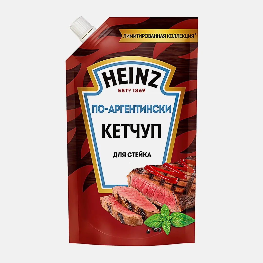 Кетчуп томатный по-аргентински для стейка Heinz 320г Кетчуп томатный по-аргентински для стейка Heinz 320г