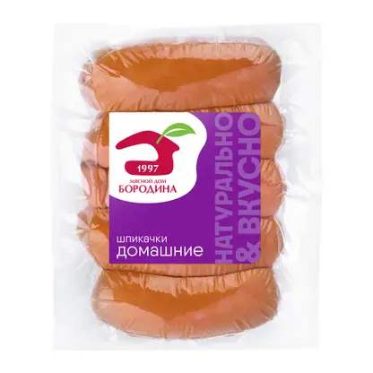 Изображение товара Шпикачки МД Бородина Домашние 480г - Нежные и Вкусные