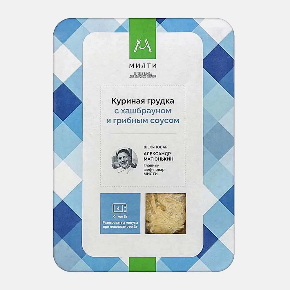 Изображение товара Грудка куриная Милти с хашбрауном и грибным соусом 250 г