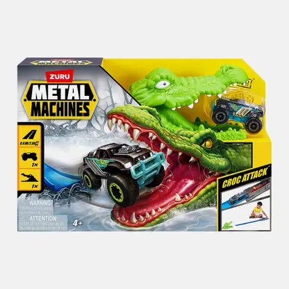 Трек с машинкой с головой крокодила Metal Machines Zuru