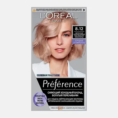 Стойкая краска для волос L’Oréal Paris Préférence Cool Blondes оттенок 8.12 Аляска светло-русый пепельный бежевый