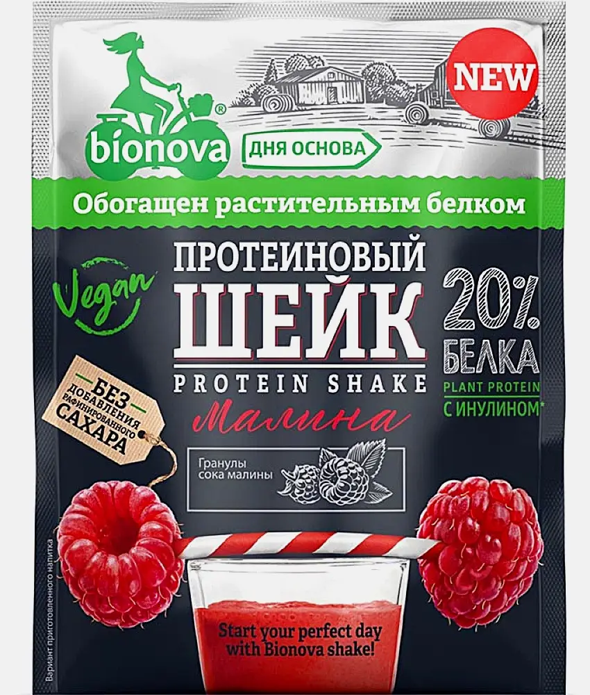 Шейк протеиновый малина Bionova 25г