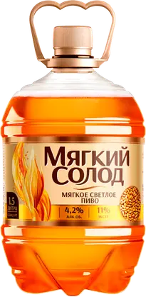 Пиво Трехсосенское Мягкий солод светлое фильтрованное 4.2% 1.5л
