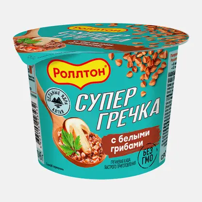 Каша гречневая Роллтон с белыми грибами 45г