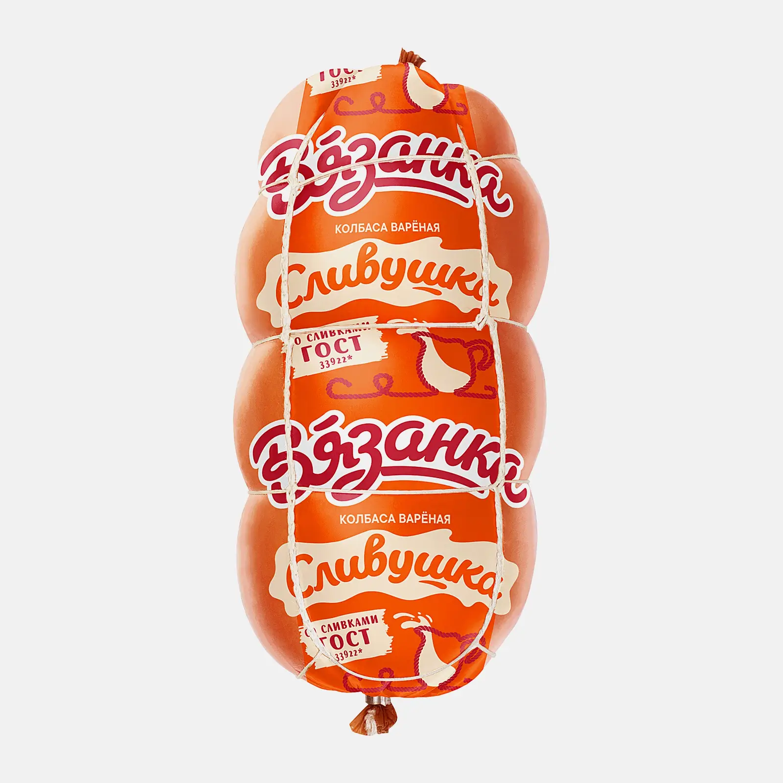 Изображение товара Варёная колбаса Вязанка Сливушка Свинина и Куриное филе 375г