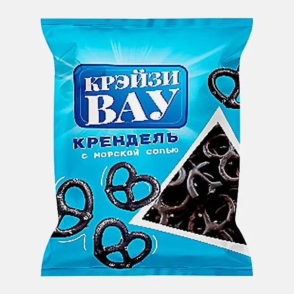 Изображение товара Крендель Крэйзивау черный с солью 50г натуральный хрустящий перекус