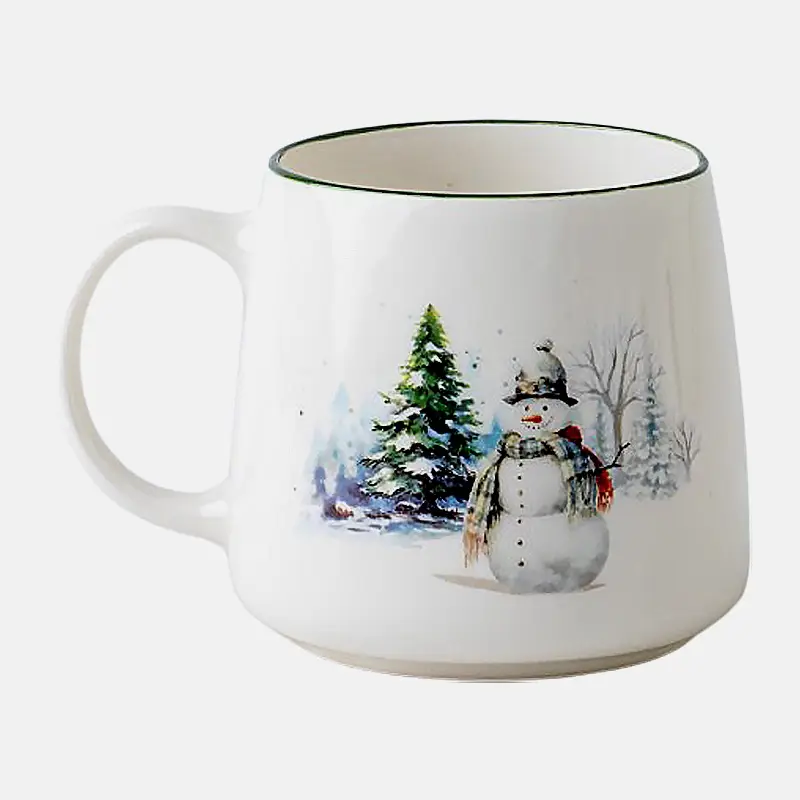 Фарфоровая кружка снежная коллекция 400мл в ассортименте