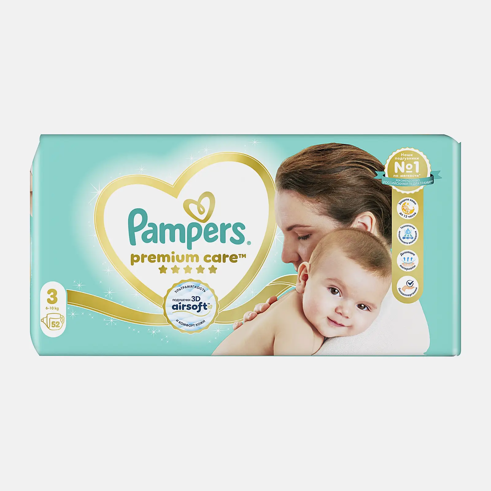 Подгузники Pampers Premium Care р.3 6-10кг 52шт - фото 3 Подгузники Pampers Premium Care р.3 6-10кг 52шт - фото 3