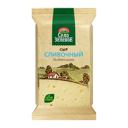 Изображение товара Сыр Село Зеленое Сливочный 50% 200г