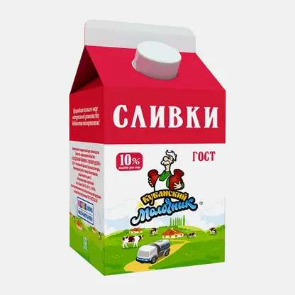 Сливки Кубанский молочник пастеризованные 10% 450мл