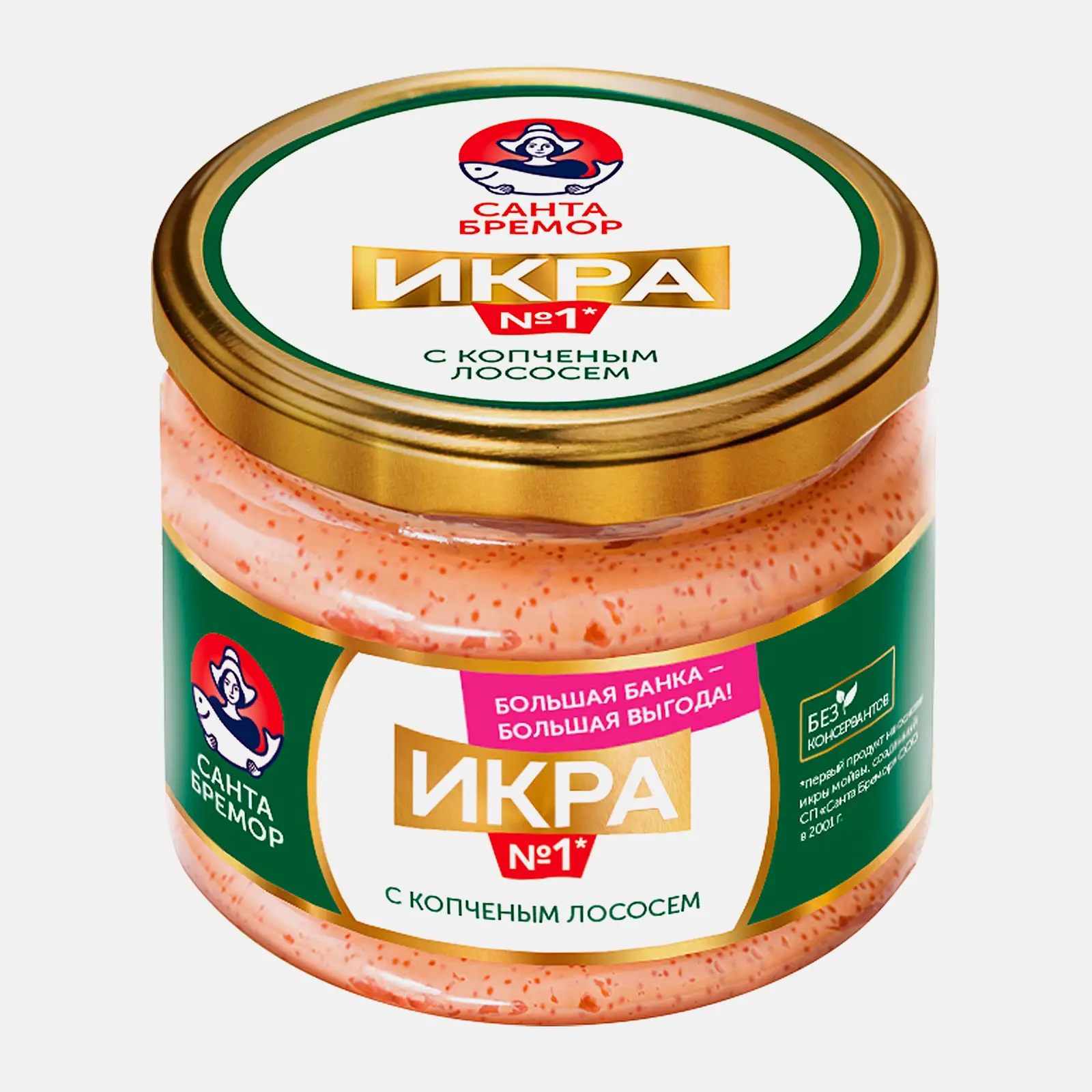 Изображение товара Икра мойвы Санта Бремор с копченым лососем 270г