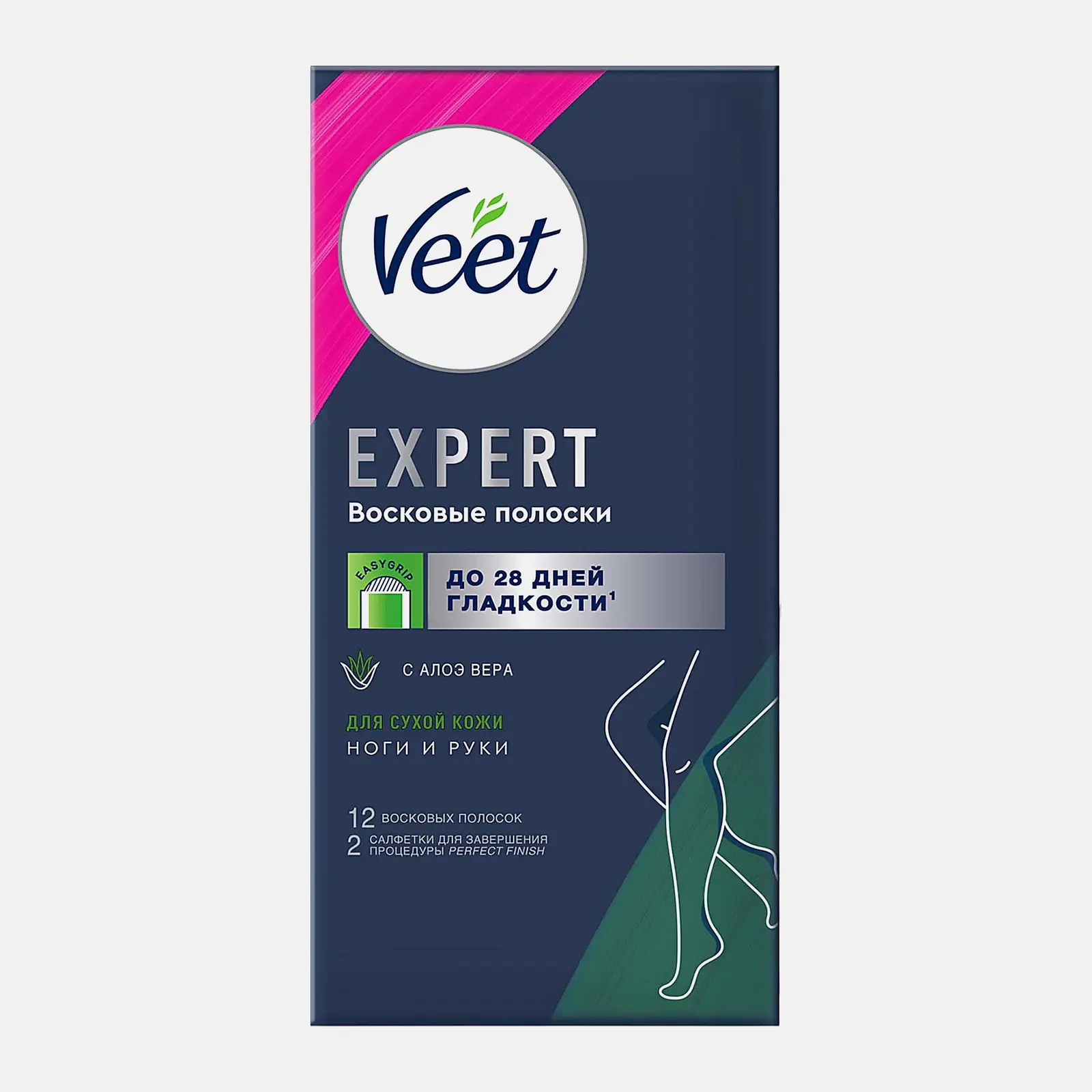 Восковые полоски Veet Expert для депиляции для сухой кожи 12шт