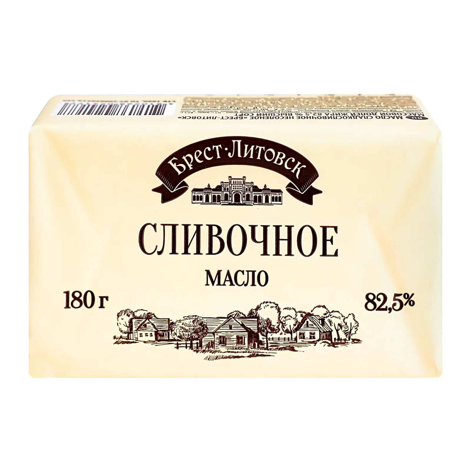 Изображение товара Масло сладко-сливочное Брест-Литовск 82.5% 180г натуральное светлое