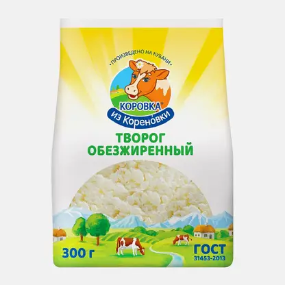Творог Коровка из Кореновки обезжиренный 300г