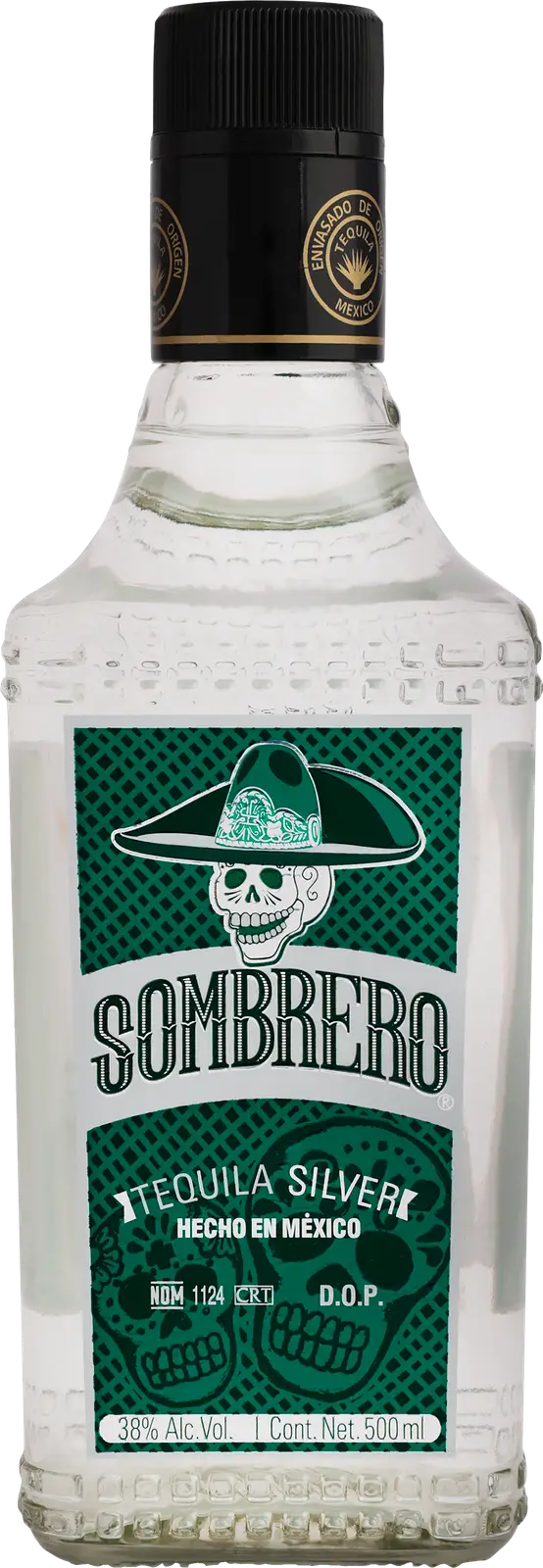Изображение товара Текила Sombrero Silver 38% 0.5л качественный мексиканский алкоголь