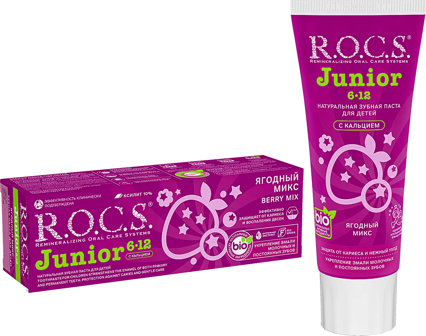 Зубная паста R.O.C.S. Junior 6-12 лет ягодный микс 74г Зубная паста R.O.C.S. Junior 6-12 лет ягодный микс 74г