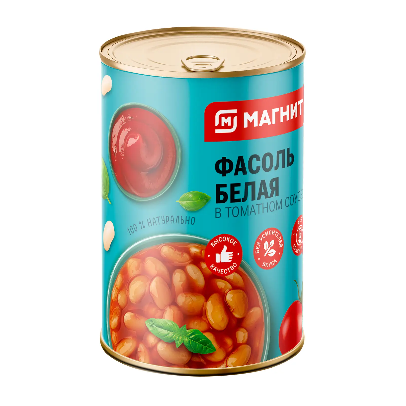 Изображение товара Фасоль Магнит белая в томатном соусе 400г натуральный продукт