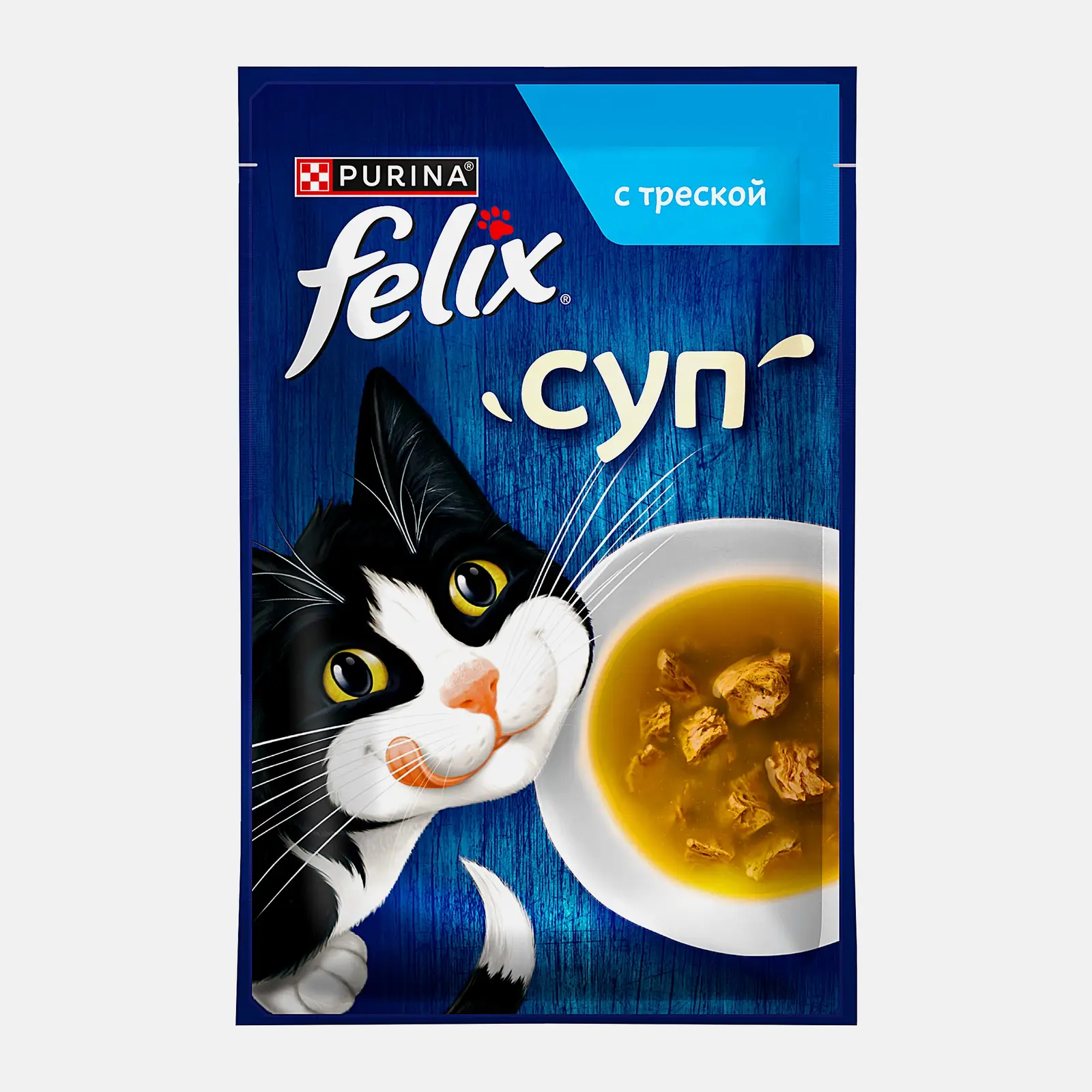 Влажный корм для кошек Felix Суп с треской 48г