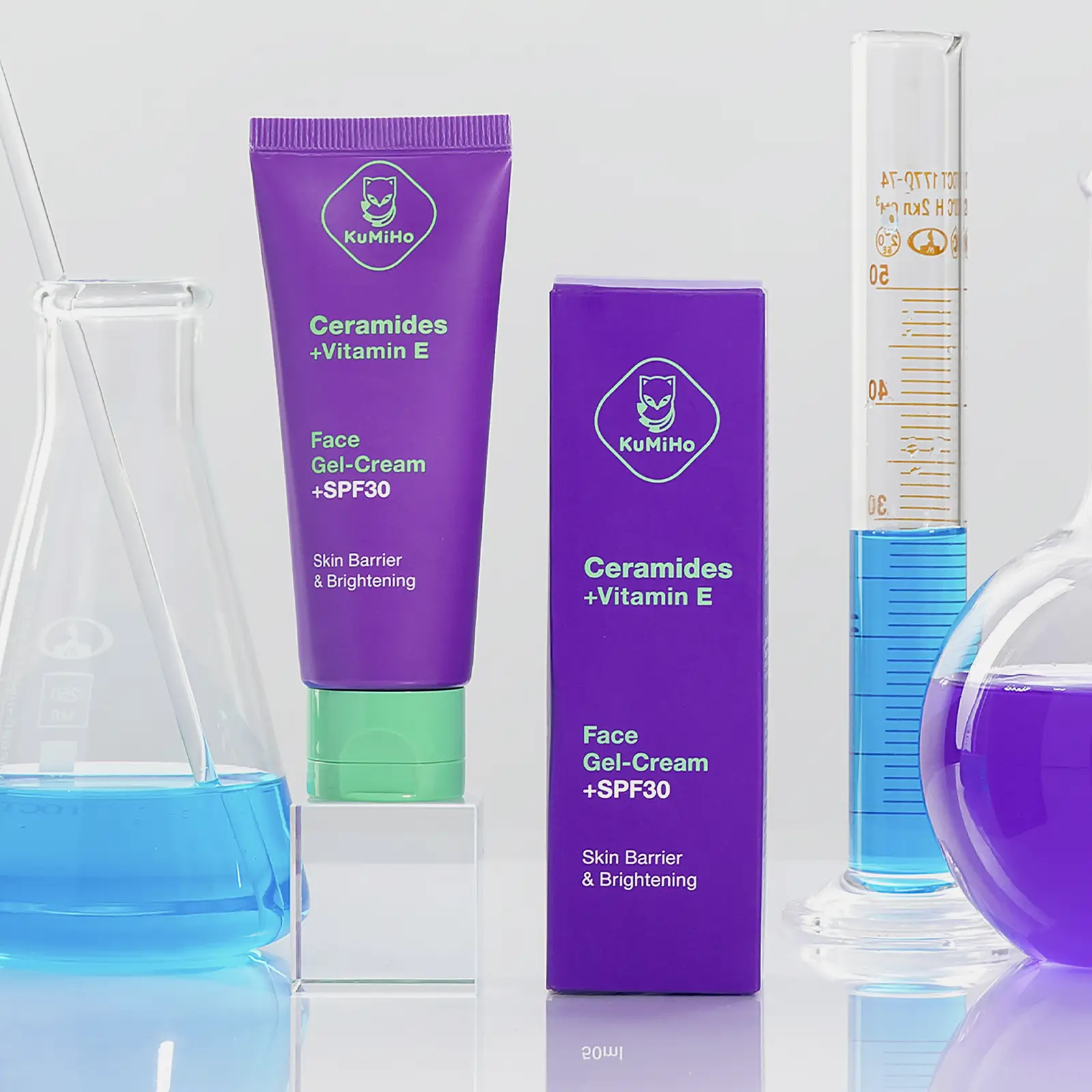 Увлажняющий крем-гель для лица SPF30 с витамином Е и церамидами Kumiho Fluid 50мл - фото 5