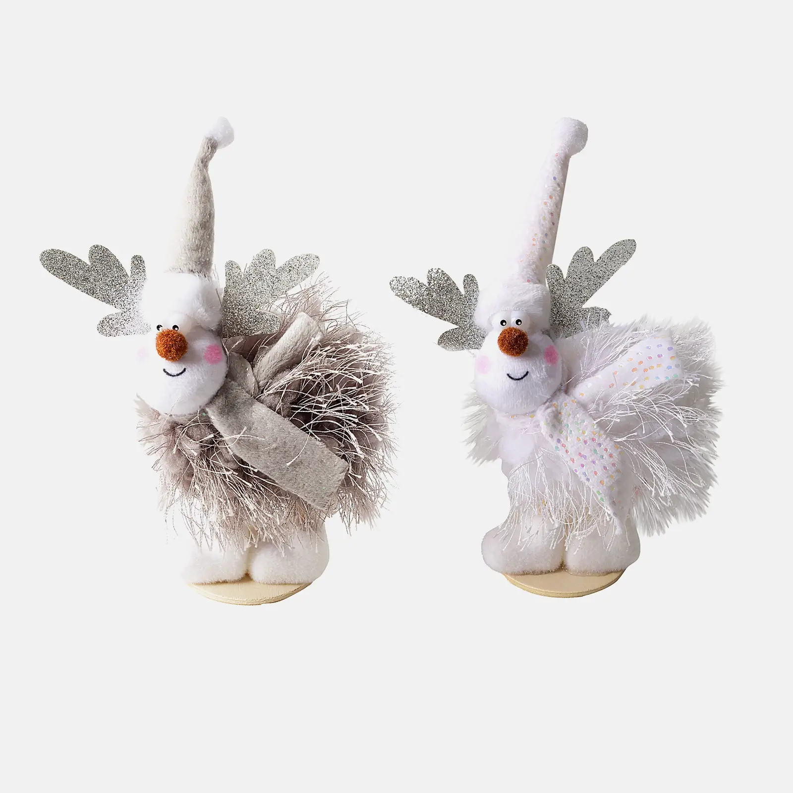 Олень пушистый в шапке серый/белый 5369NW1-MK 14см в ассортименте