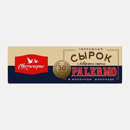 Сырок Свитлогорье Palermo творожный глазированный с сыром 23% 50г