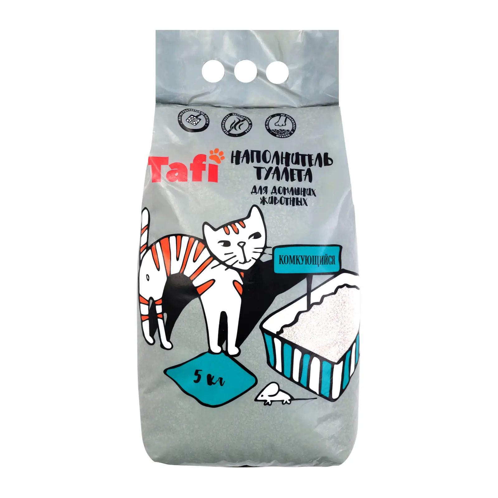 Наполнитель Tafi комкующийся для домашних животных 5кг