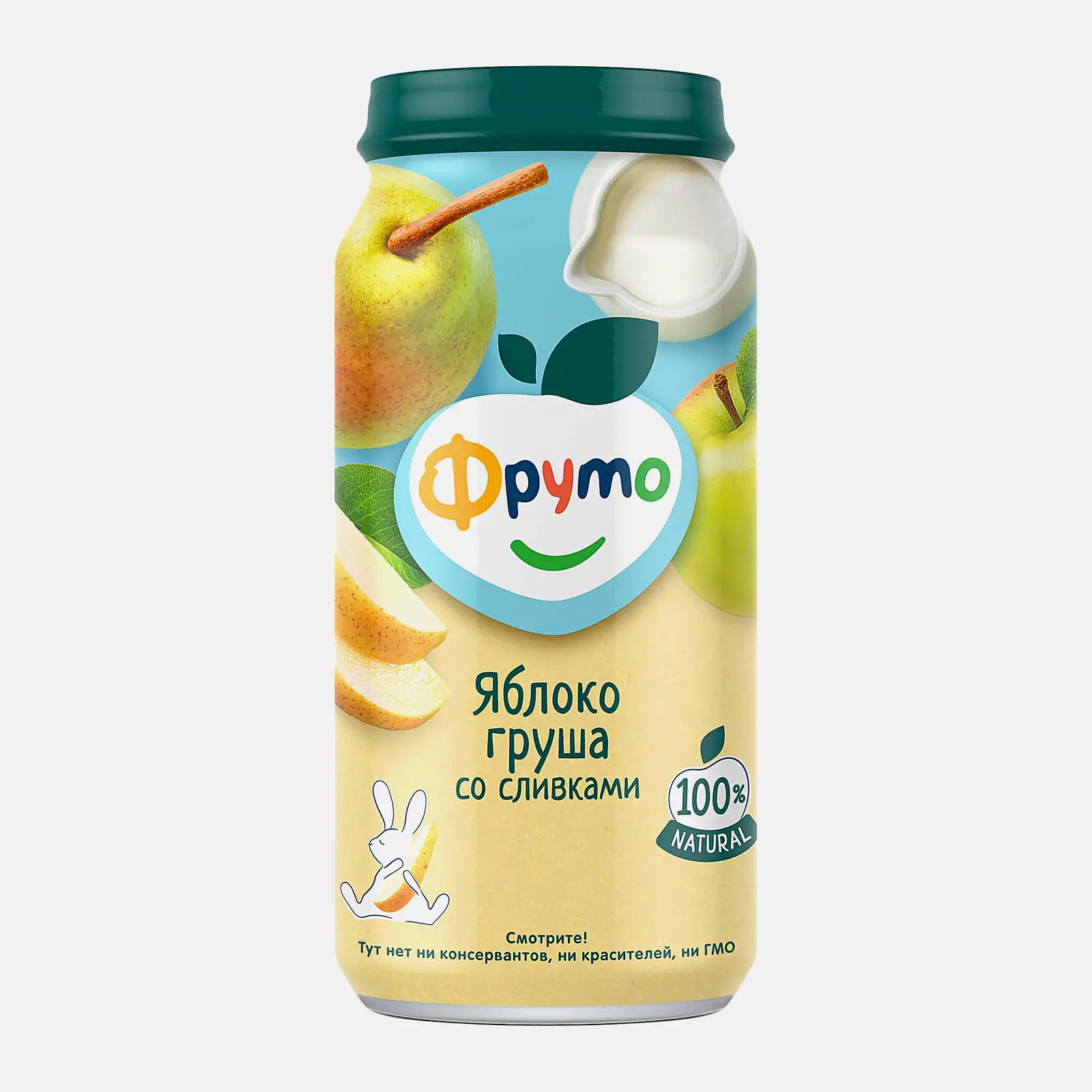 Пюре ФрутоНяня из яблок и груш со сливками 250г