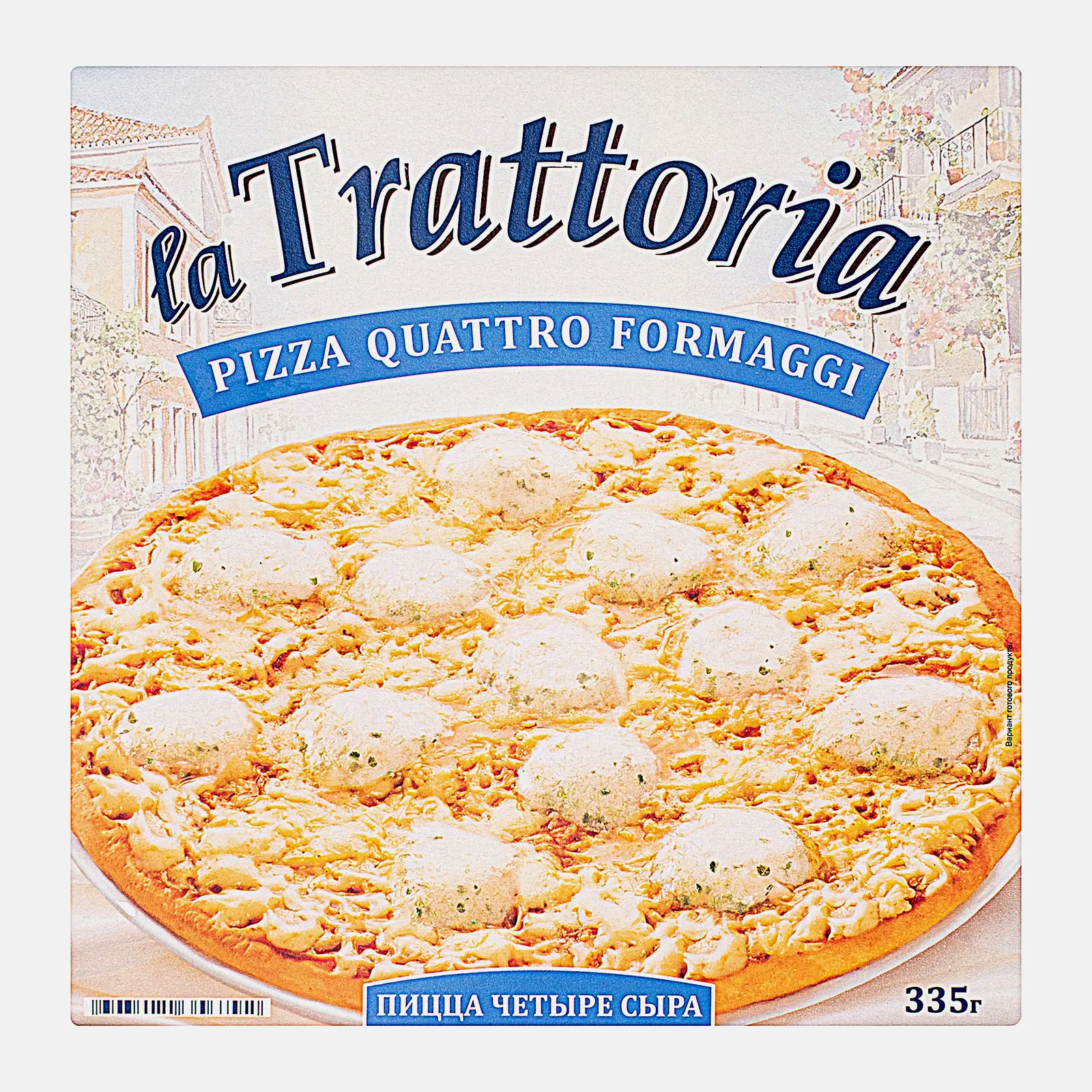 Изображение товара Пицца La Trattoria 4 сыра 335г - тонкое тесто, насыщенный вкус