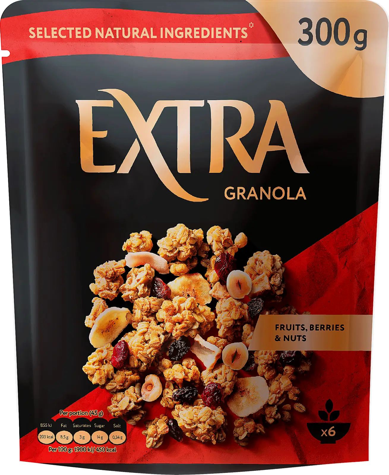 Гранола Extra с фруктовыми ягодами и орехами 300г Гранола Extra с фруктовыми ягодами и орехами 300г