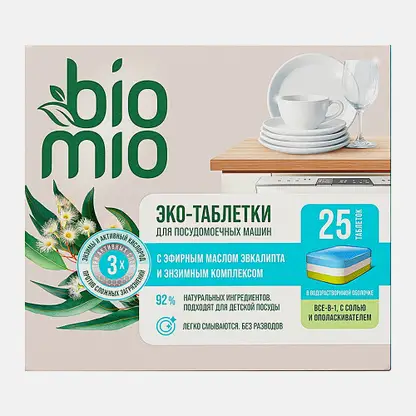 Таблетки для посудомоечных машин Bio Mio 7в1 Эвкалипт 25шт