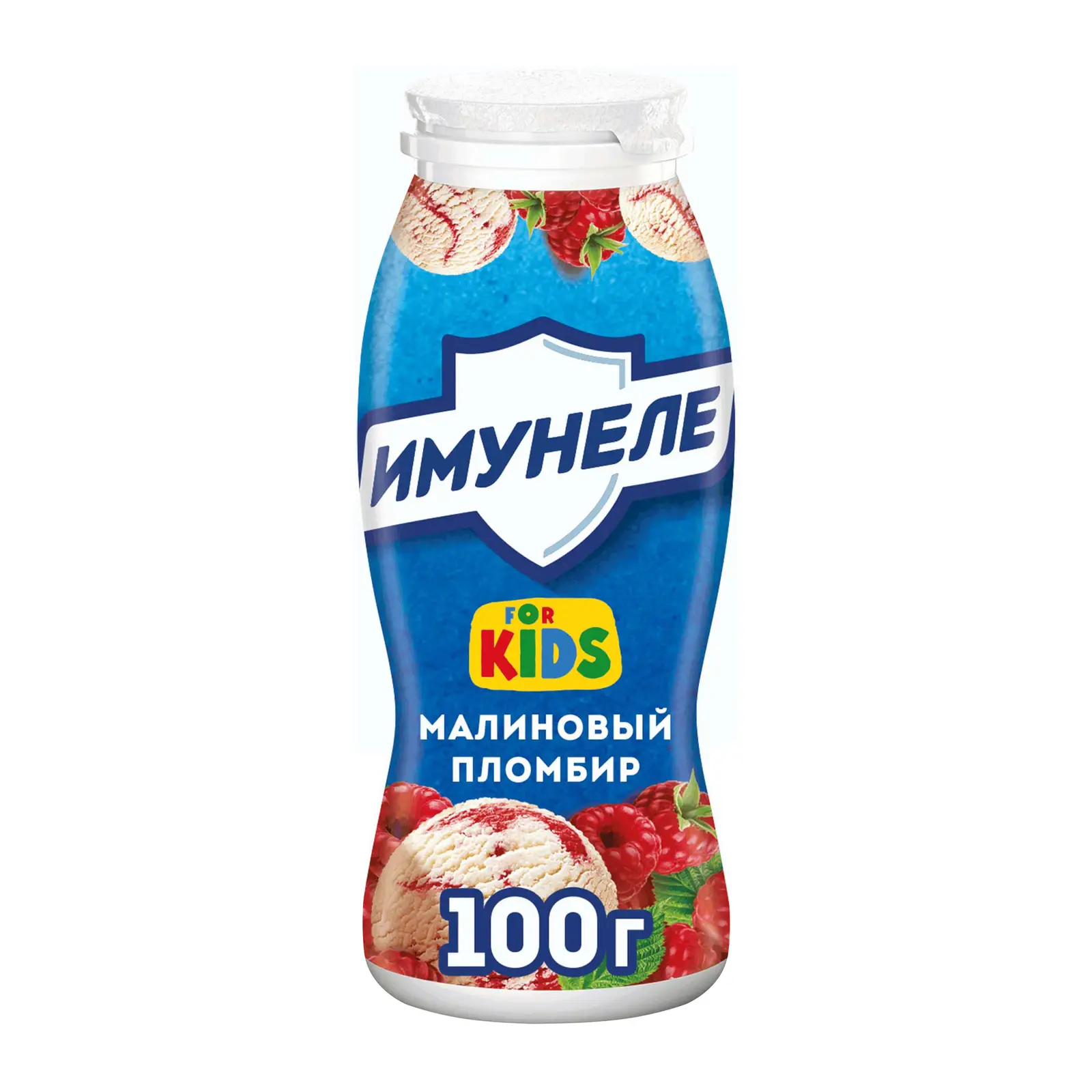 Изображение товара Кисломолочный напиток Имунеле For Kids Малиновый пломбир 1.5% 95мл