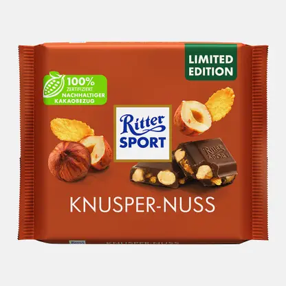 Шоколад молочный с цельным орехом и хлопьями Ritter Sport 100г