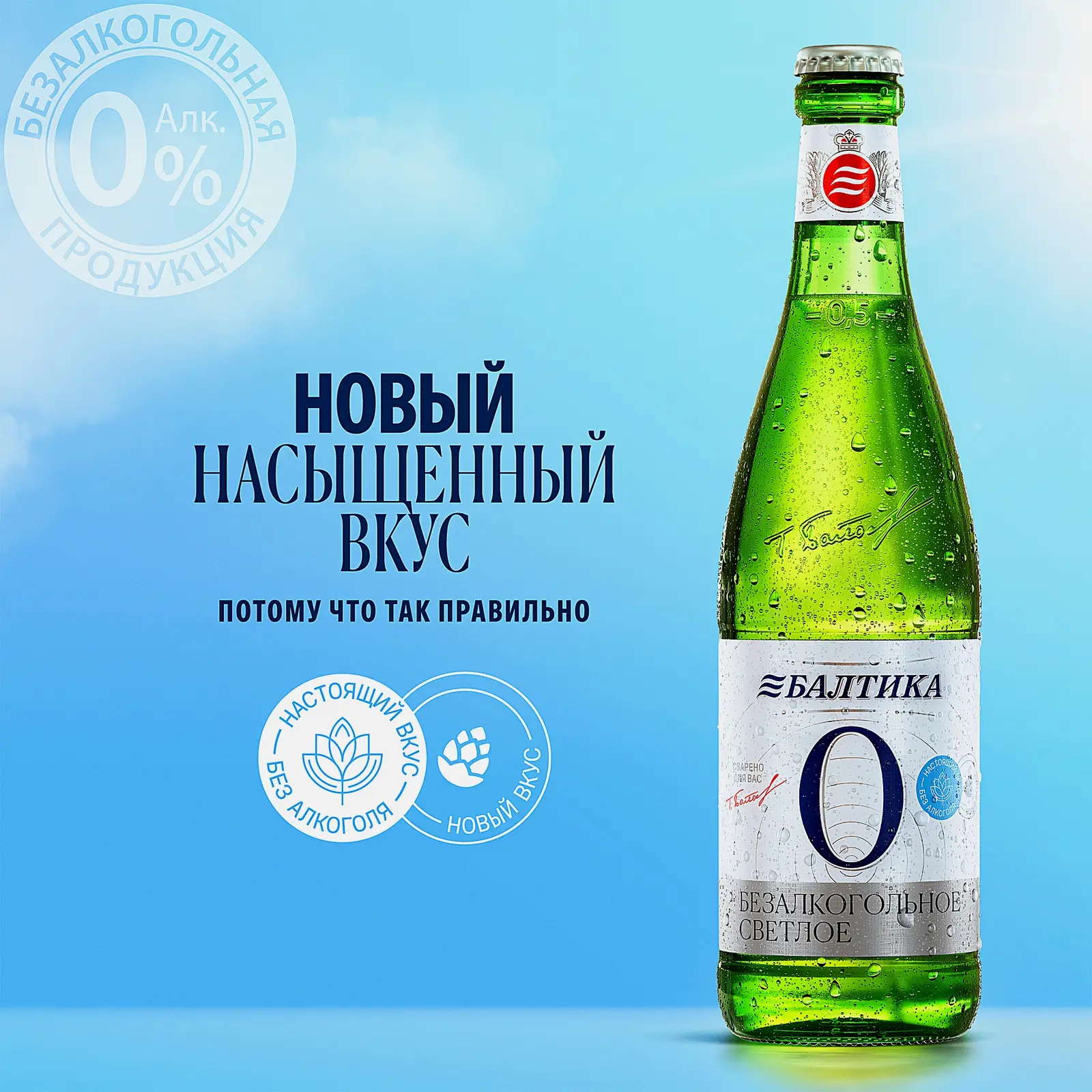 Светлое пиво безалкогольное №0 Балтика 500мл