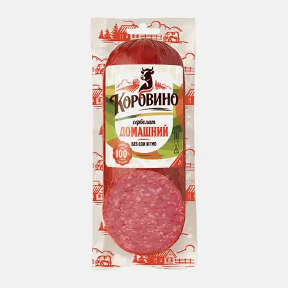 Сервелат Домашний варено-копченый Коровино 280г
