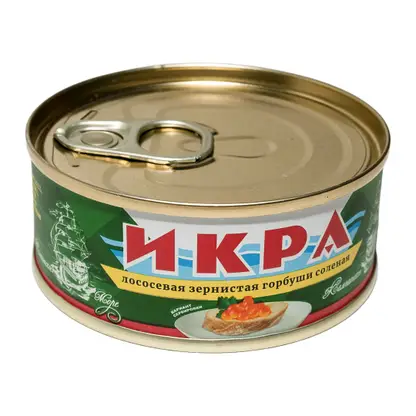 Изображение товара Икра красная горбуши 95г в жестяной банке - свежий деликатес для праздничных блюд