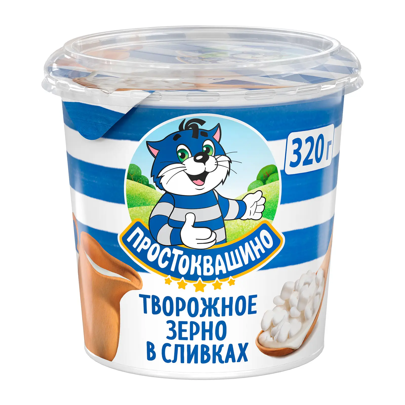 Изображение товара Творог зерненый Простоквашино 5% 320г натуральный кисломолочный продукт