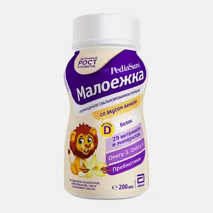 Напиток Малоежка с ванильным вкусом Pediasure 200мл